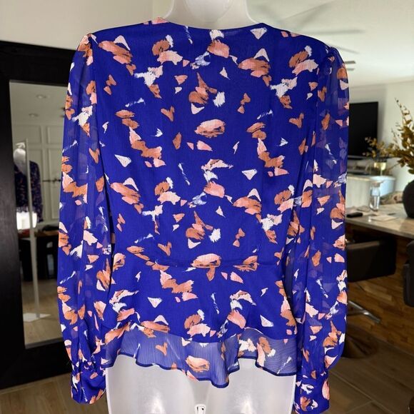 Nine West Long Sleeve V-Neck Button Front Blouse, Size Small - Picture 8 of 12